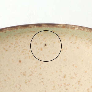 Serving Bowl White and Brown Rim Small | Mino Ware