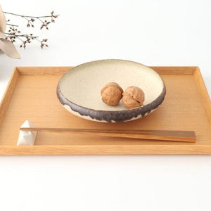 Serving Bowl White and Brown Rim Small | Mino Ware