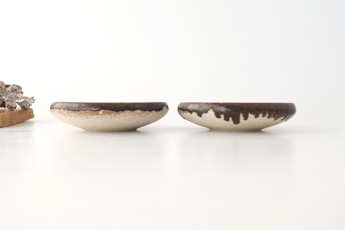 Serving Bowl White and Brown Rim Small | Mino Ware