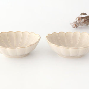 [UTSUWABI Special Order] Chrysanthemum-shaped Bowl Silver | Serving Bowl Mino Ware