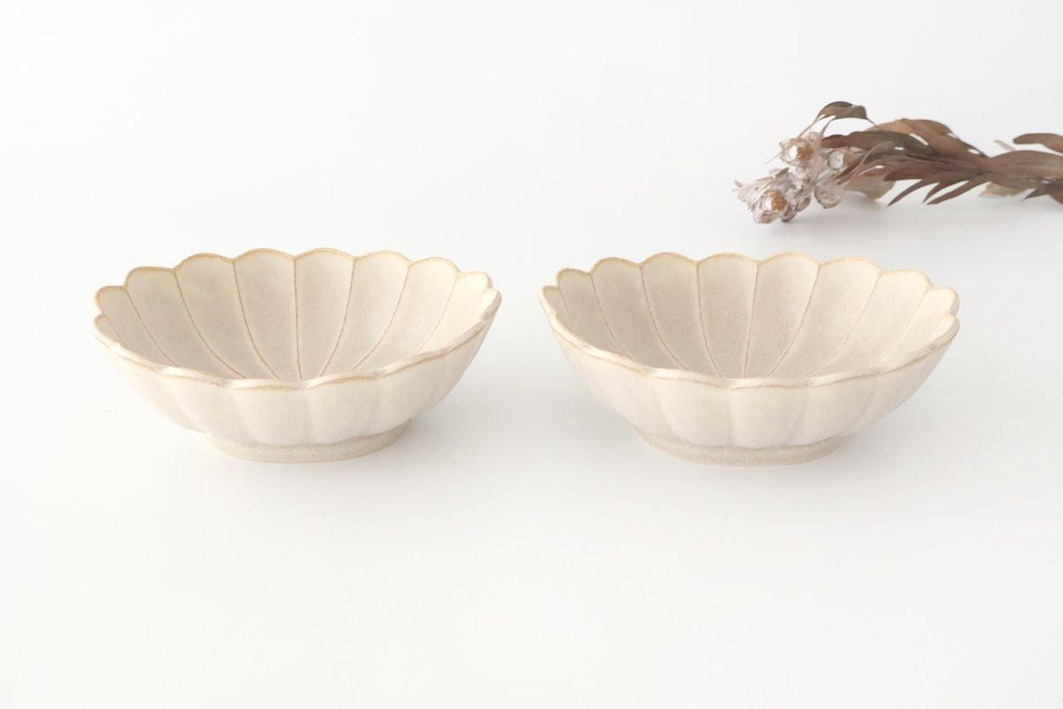 [UTSUWABI Special Order] Chrysanthemum-shaped Bowl Silver | Serving Bowl Mino Ware