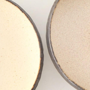 Serving Bowl White and Brown Rim Medium  | Mino Ware