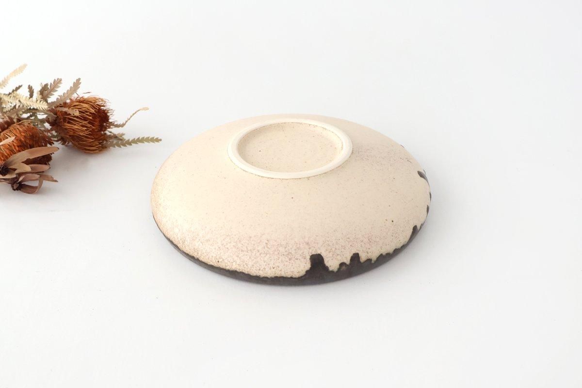 Serving Bowl White and Brown Rim Medium  | Mino Ware