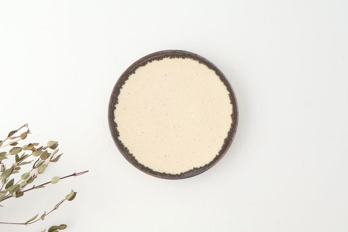 Small Plate White and Brown Rim | Mino Ware