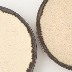 Small Plate White and Brown Rim | Mino Ware