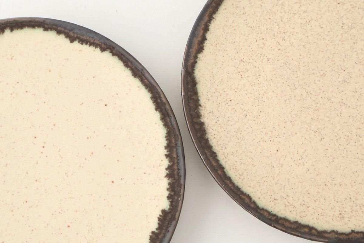 Small Plate White and Brown Rim | Mino Ware