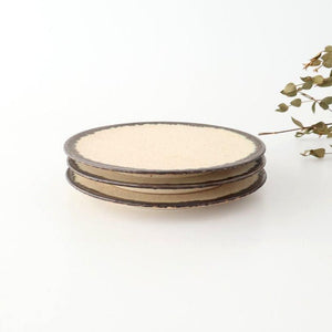 Small Plate White and Brown Rim | Mino Ware