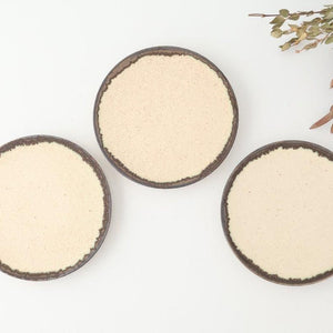 Small Plate White and Brown Rim | Mino Ware