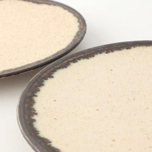 Small Plate White and Brown Rim | Mino Ware