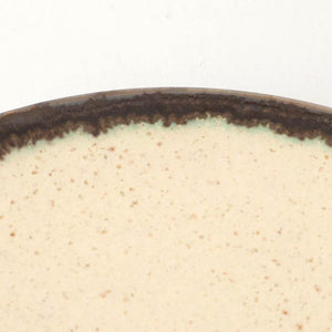Small Plate White and Brown Rim | Mino Ware