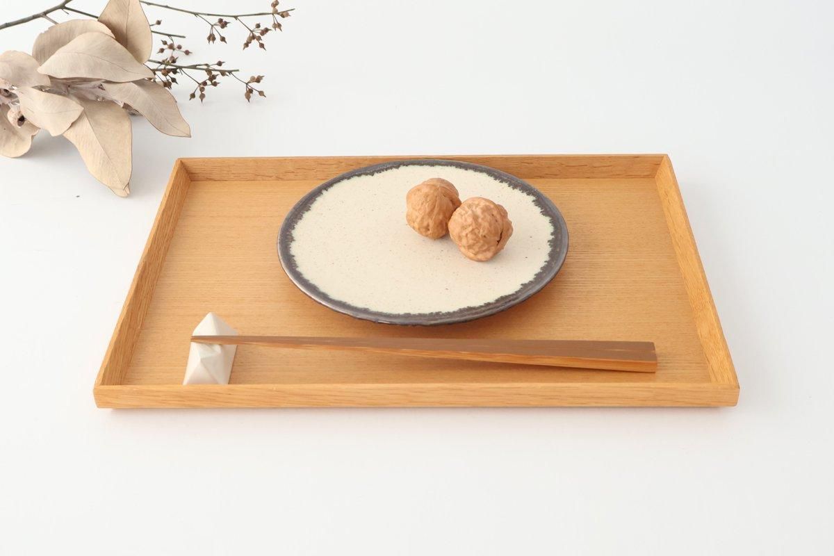 Small Plate White and Brown Rim | Mino Ware