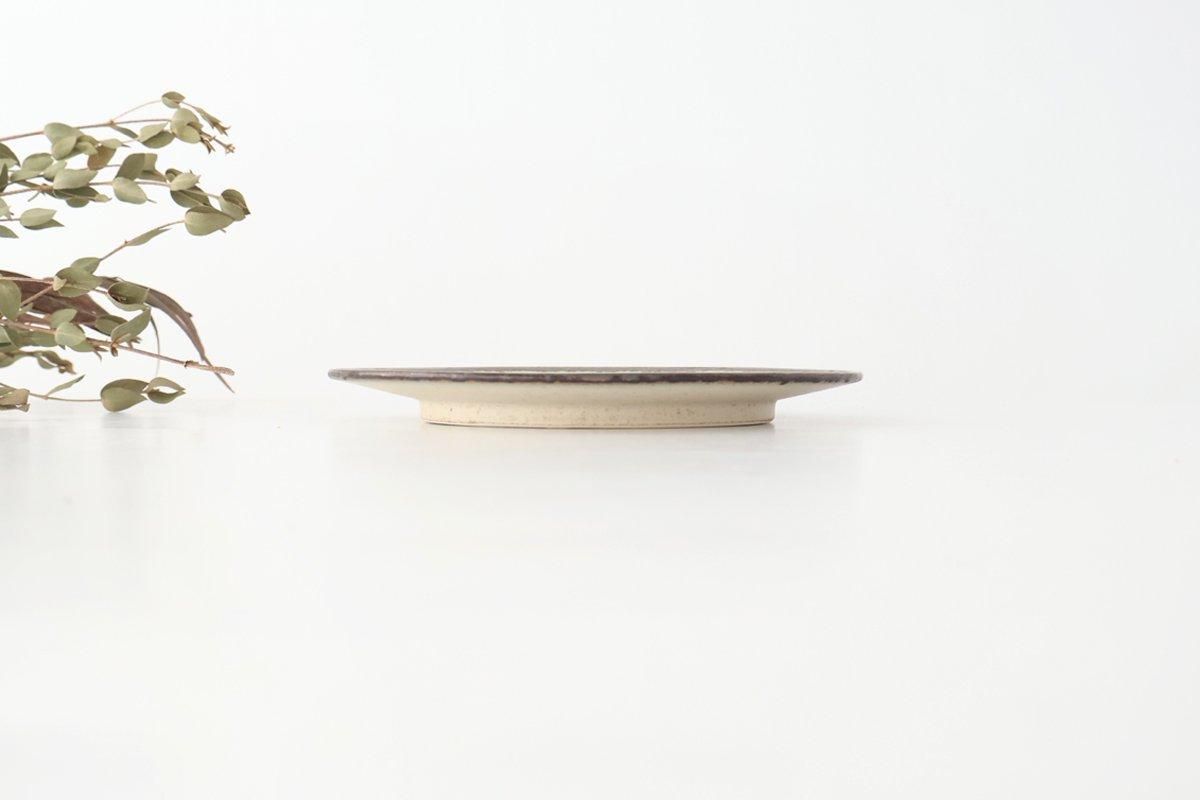 Small Plate White and Brown Rim | Mino Ware