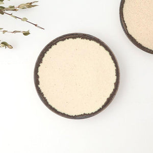 Small Plate White and Brown Rim | Mino Ware