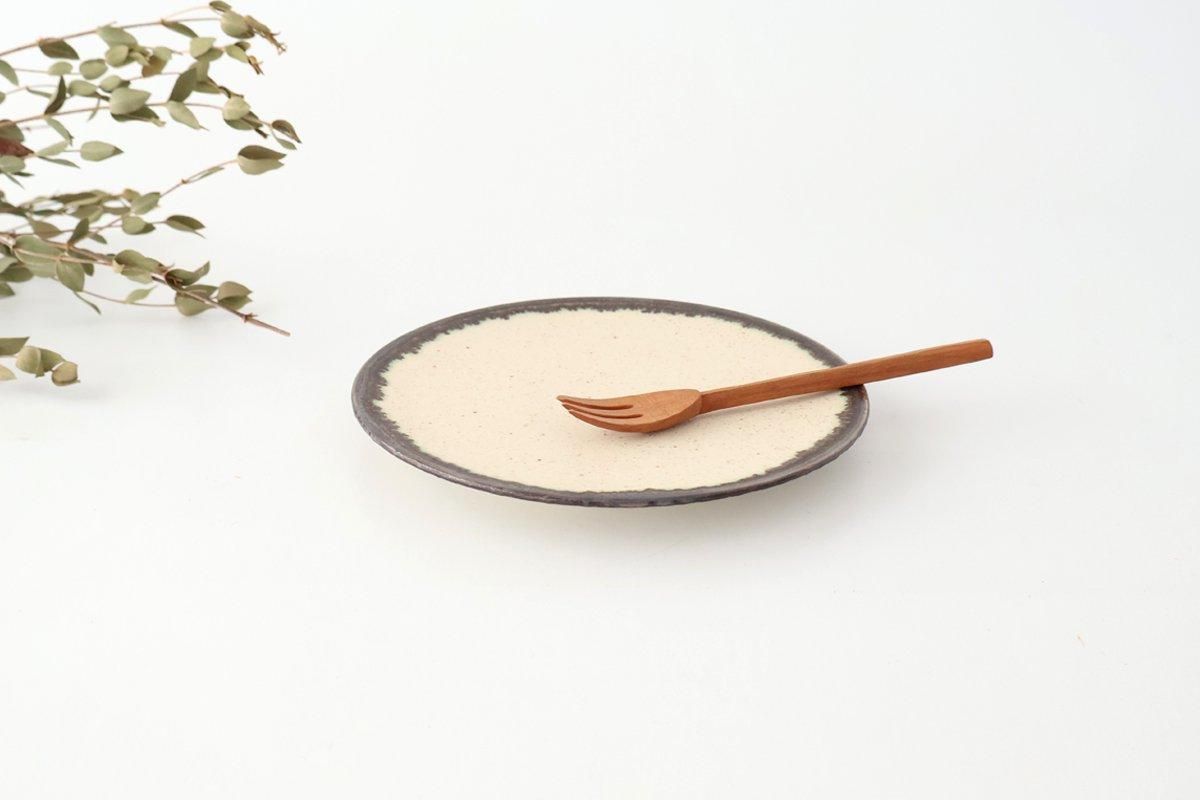 Small Plate White and Brown Rim | Mino Ware