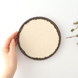 Small Plate White and Brown Rim | Mino Ware