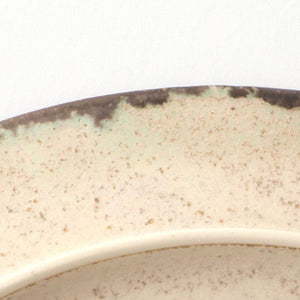Plate White and Brown Rim Medium | Mino Ware