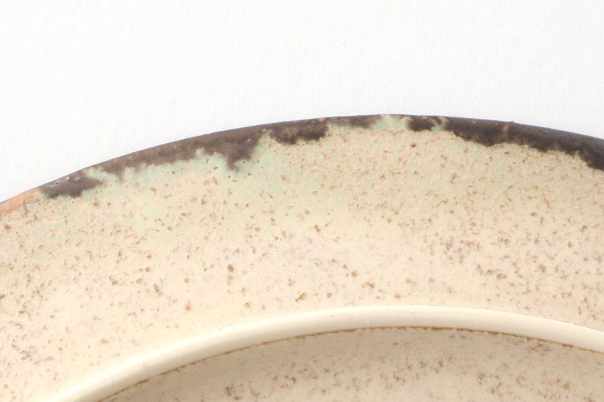 Plate White and Brown Rim Medium | Mino Ware