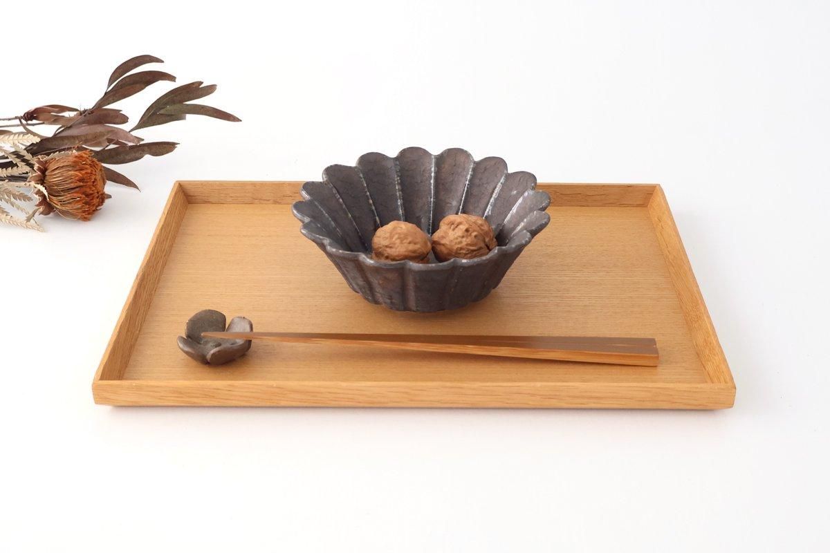 Flower-shaped Small Bowl Silver-Black | Kobachi Mino Ware