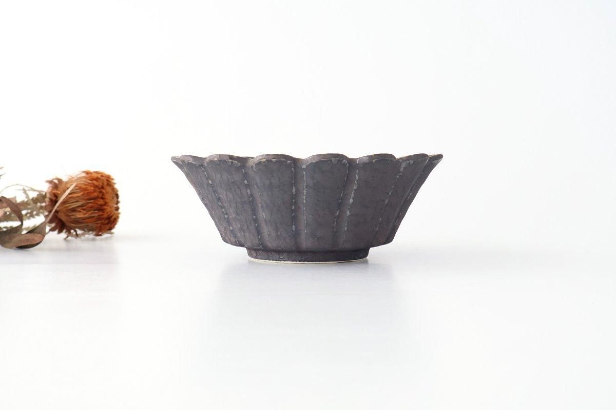 Flower-shaped Small Bowl Silver-Black | Kobachi Mino Ware