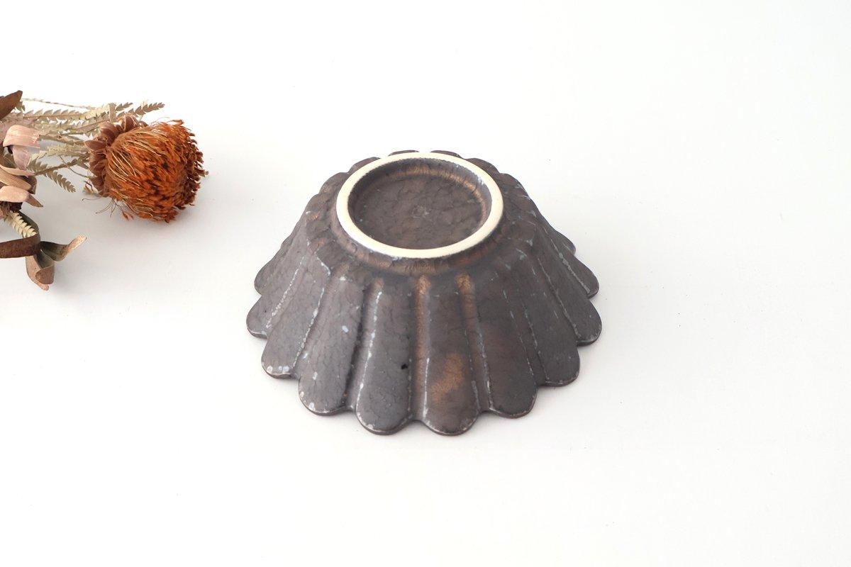 Flower-shaped Small Bowl Silver-Black | Kobachi Mino Ware