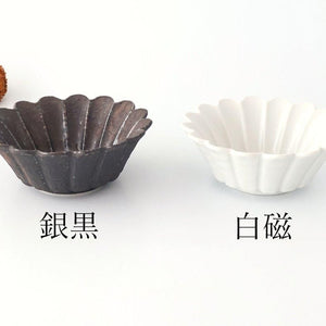 Flower-shaped Small Bowl Silver-Black | Kobachi Mino Ware