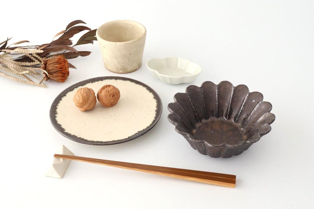 Flower-shaped Small Bowl Silver-Black | Kobachi Mino Ware