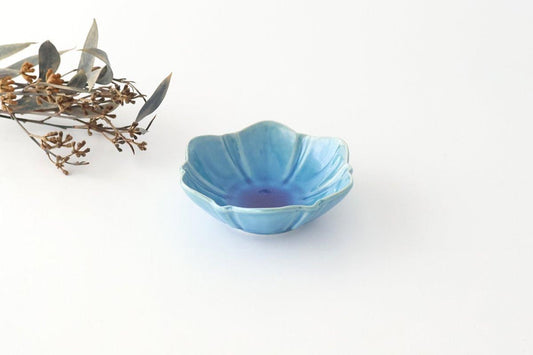 Flower-shaped Small Bowl Turquoise | Kobachi Mino Ware