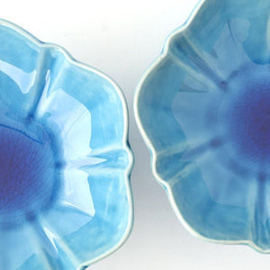 Flower-shaped Small Bowl Turquoise | Kobachi Mino Ware