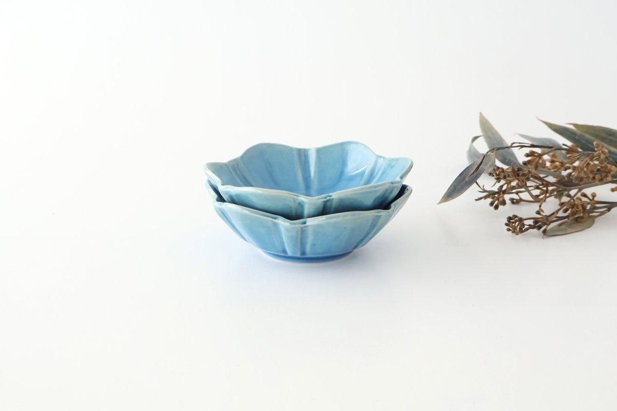 Flower-shaped Small Bowl Turquoise | Kobachi Mino Ware