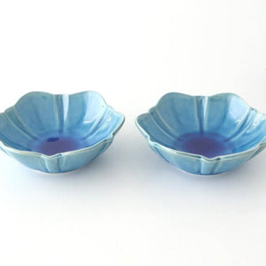 Flower-shaped Small Bowl Turquoise | Kobachi Mino Ware