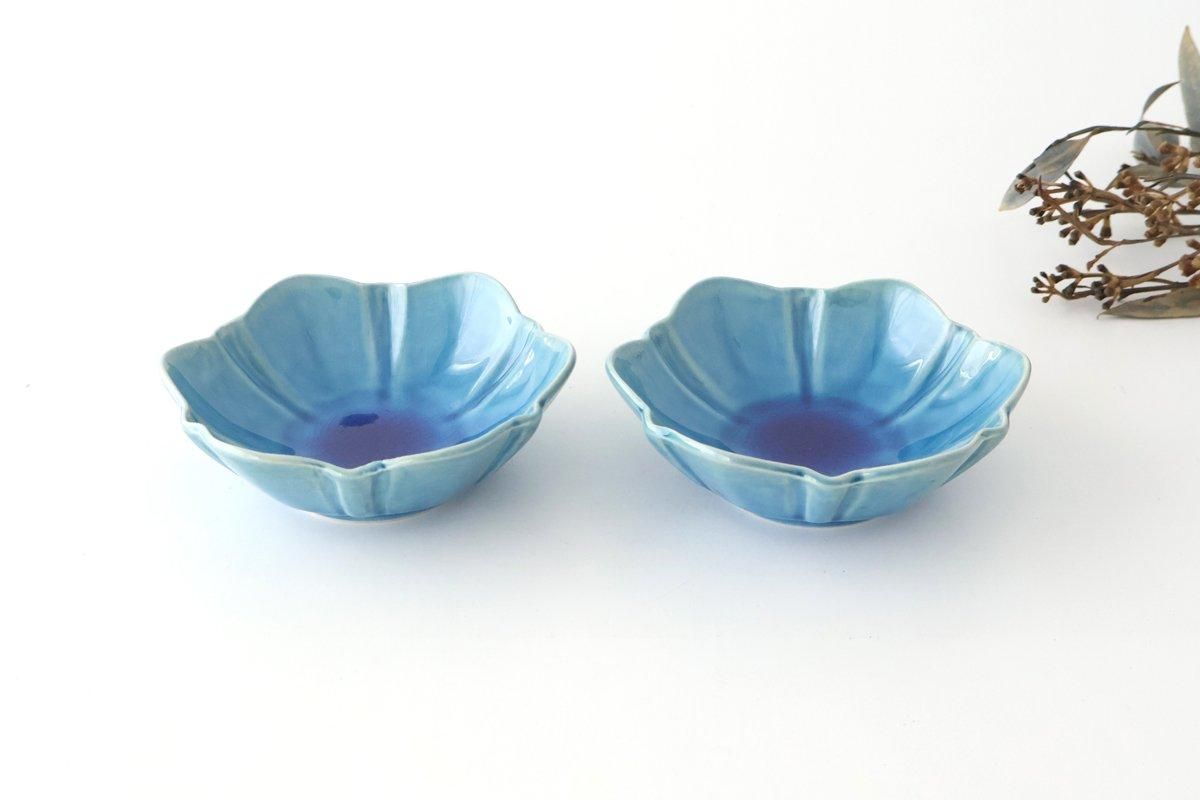 Flower-shaped Small Bowl Turquoise | Kobachi Mino Ware