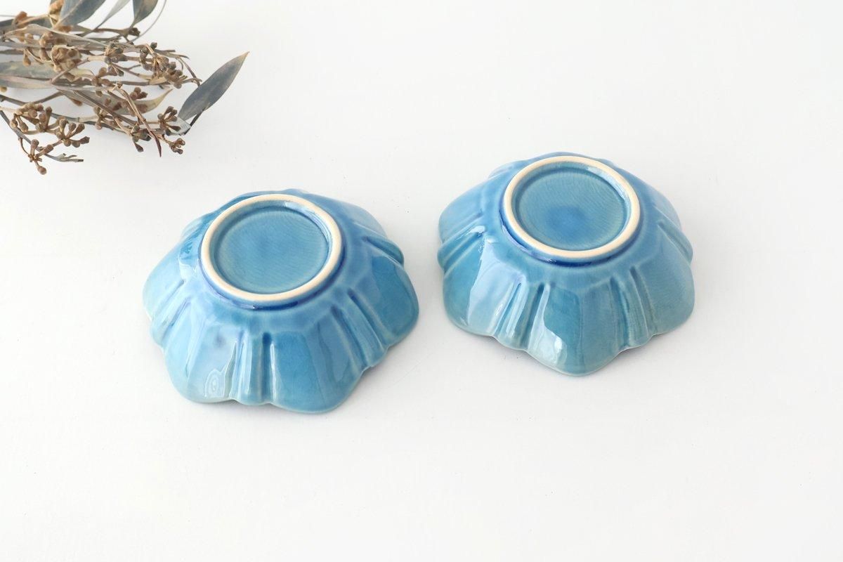 Flower-shaped Small Bowl Turquoise | Kobachi Mino Ware