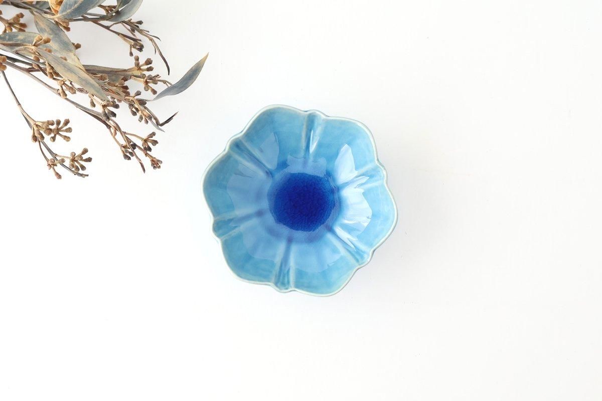 Flower-shaped Small Bowl Turquoise | Kobachi Mino Ware