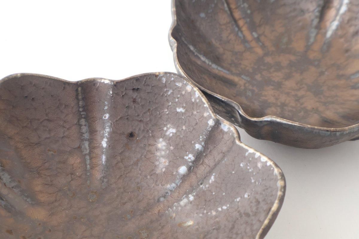 Flower-shaped Small Bowl Silver-black | Kobachi Mino Ware