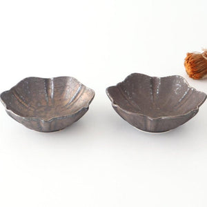 Flower-shaped Small Bowl Silver-black | Kobachi Mino Ware