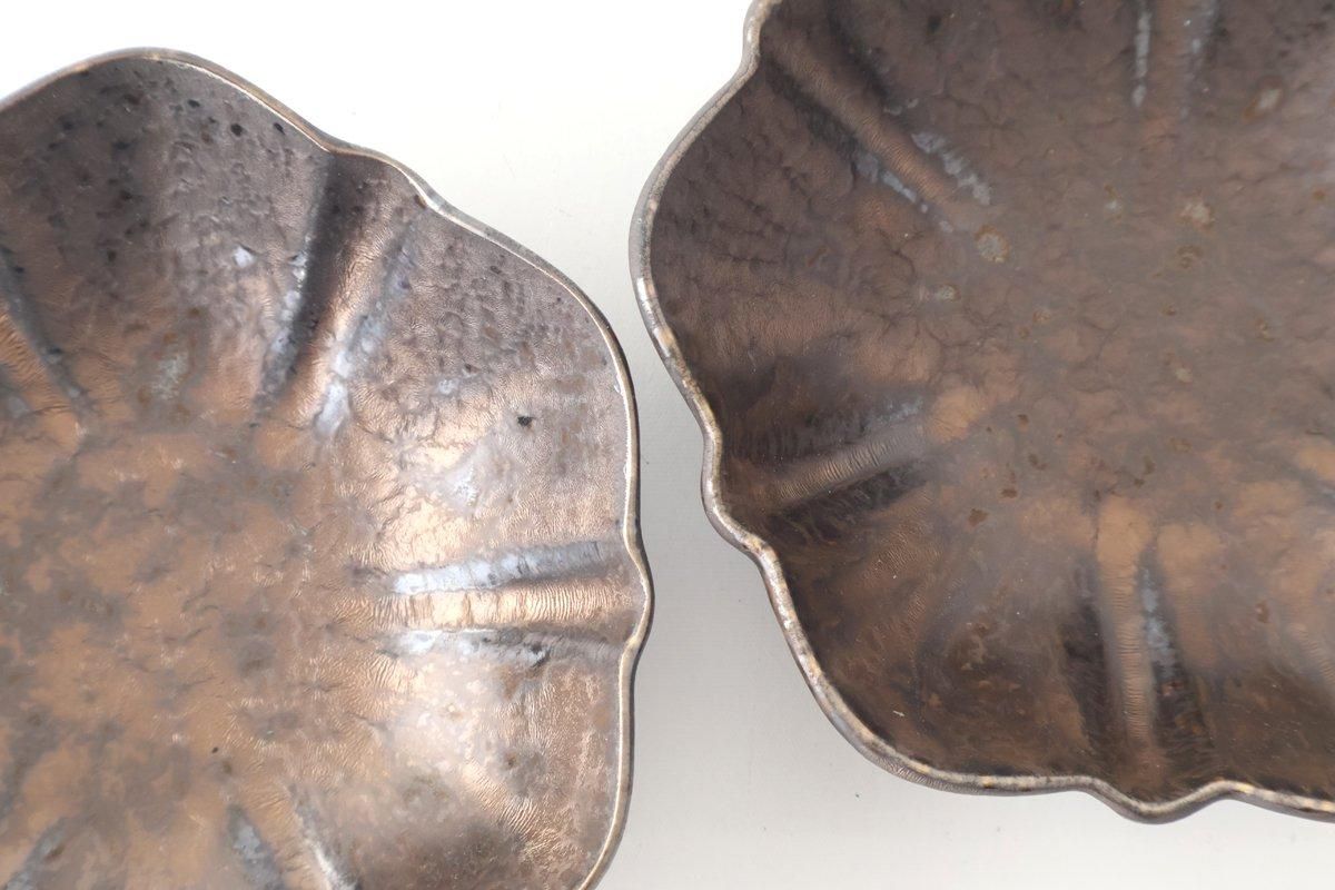 Flower-shaped Small Bowl Silver-black | Kobachi Mino Ware