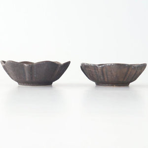 Flower-shaped Small Bowl Silver-black | Kobachi Mino Ware