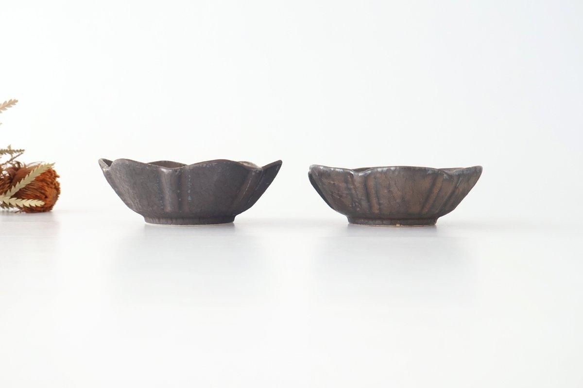 Flower-shaped Small Bowl Silver-black | Kobachi Mino Ware