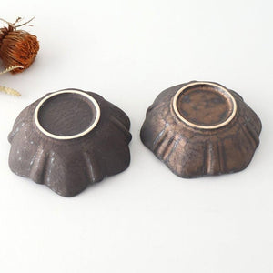 Flower-shaped Small Bowl Silver-black | Kobachi Mino Ware
