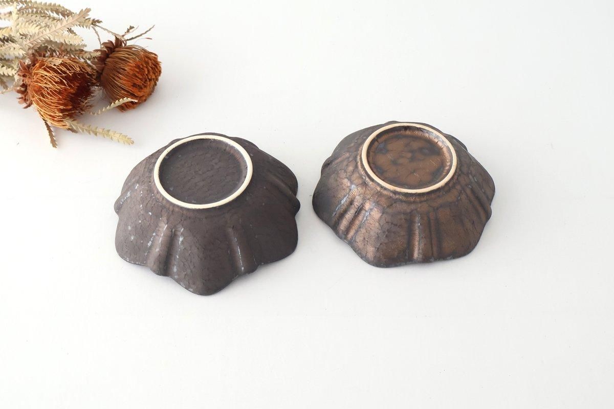 Flower-shaped Small Bowl Silver-black | Kobachi Mino Ware