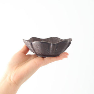 Flower-shaped Small Bowl Silver-black | Kobachi Mino Ware