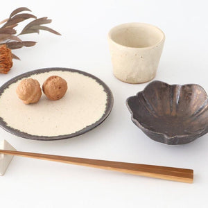 Flower-shaped Small Bowl Silver-black | Kobachi Mino Ware