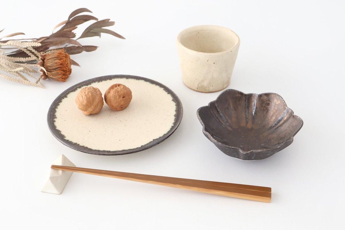 Flower-shaped Small Bowl Silver-black | Kobachi Mino Ware