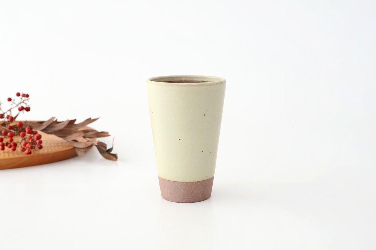 Kamoshika Dogu Store Ceramic Beer Cup White and Brown