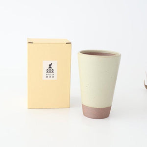 Kamoshika Dogu Store Ceramic Beer Cup White and Brown