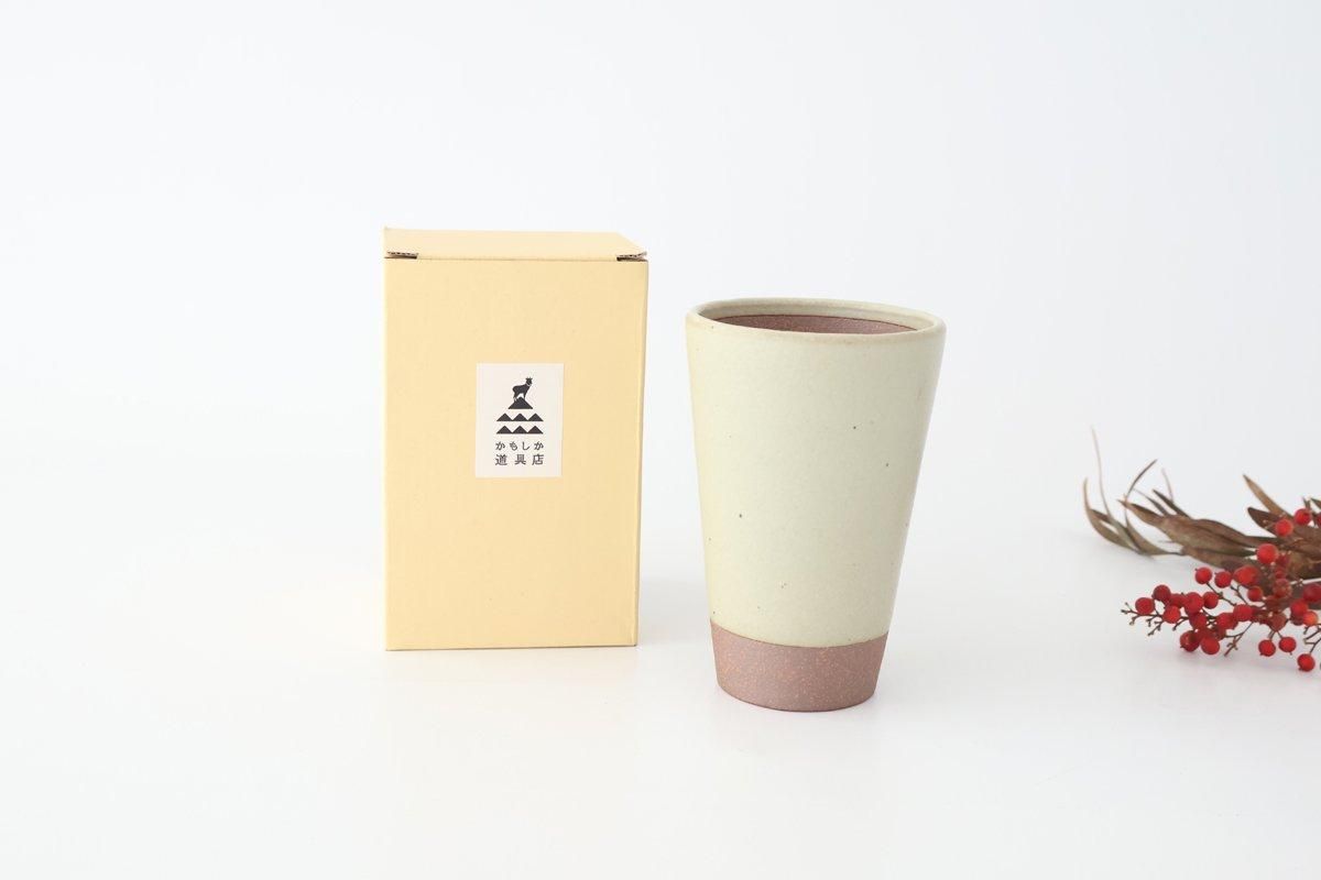 Kamoshika Dogu Store Ceramic Beer Cup White and Brown