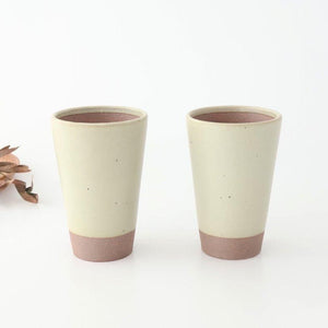 Kamoshika Dogu Store Ceramic Beer Cup White and Brown