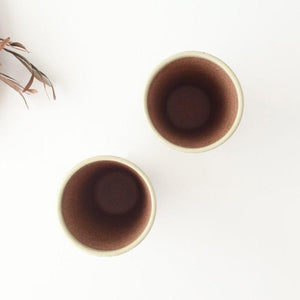 Kamoshika Dogu Store Ceramic Beer Cup White and Brown