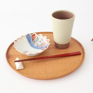 Kamoshika Dogu Store Ceramic Beer Cup White and Brown
