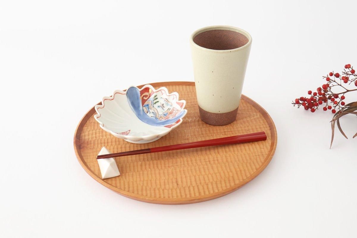 Kamoshika Dogu Store Ceramic Beer Cup White and Brown